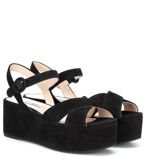 prada calzature donna espadrilles|prada black suede platform sandals.